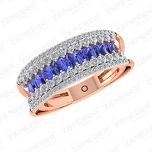 Luxury 14K Rose Gold Diamond Engagement Band Ring Sarafa Bazar India