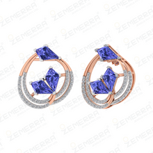 Modern 14K Gold Diamond Kite Cut Stone Pendant Set