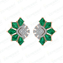 Real Diamond Unique Stud Earrings - 14K Gold Sarafa Bazar India