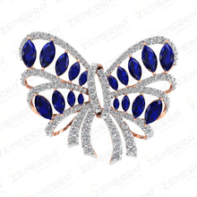 Sapphire Diamond Butterfly Ring in 14k Rose Gold Sarafa Bazar India
