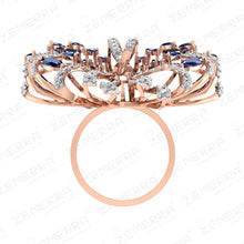 Sapphire Diamond Butterfly Ring in 14k Rose Gold Sarafa Bazar India