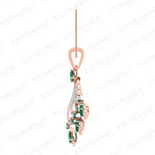 Signature 14K Gold Diamond Peacock Fan Pendant Set Sarafa Bazar India