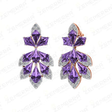 Signature 14K Rose Gold Diamond Drop Earrings Sarafa Bazar India