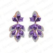 Signature 14K Rose Gold Diamond Drop Earrings Sarafa Bazar India