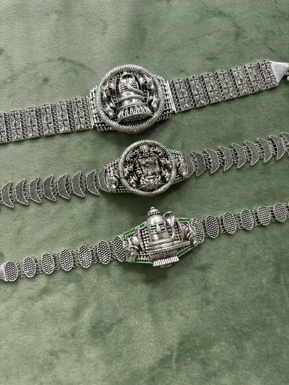 Silver Antique Temple Bracelets Sarafa Bazar India