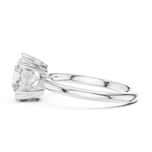 Oval Cut Lab Grown Diamond Women's Ring 9Kt White Gold LR-66 Sarafa Bazar India
