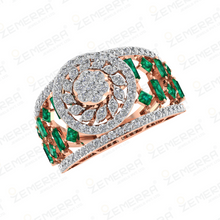 Dome Style Diamond Ring in 14K Rose Gold Sarafa Bazar India