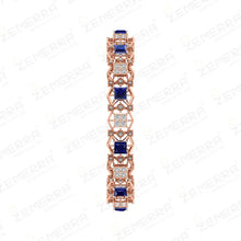 Sparking Diamond Sapphire Bangle in 14K Rose Gold Sarafa Bazar India