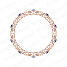 Sparking Diamond Sapphire Bangle in 14K Rose Gold Sarafa Bazar India