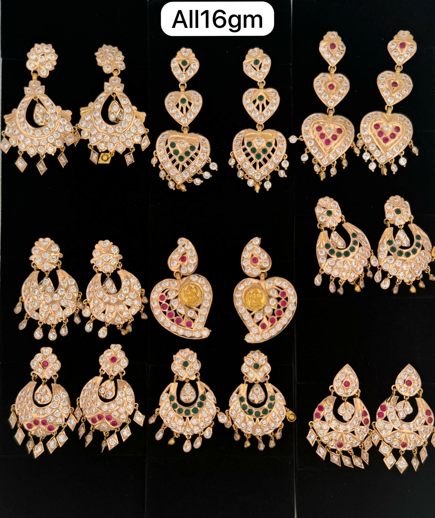 Light Weight Gold Stone Earring Sarafa Bazar India