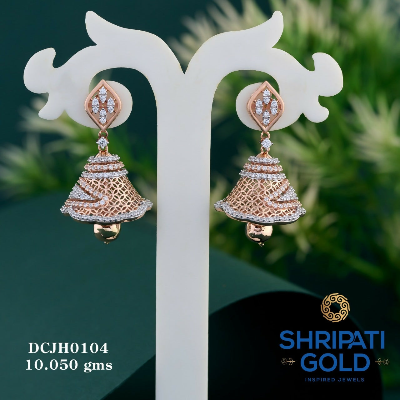 Rose Gold Jhumki Sarafa Bazar India