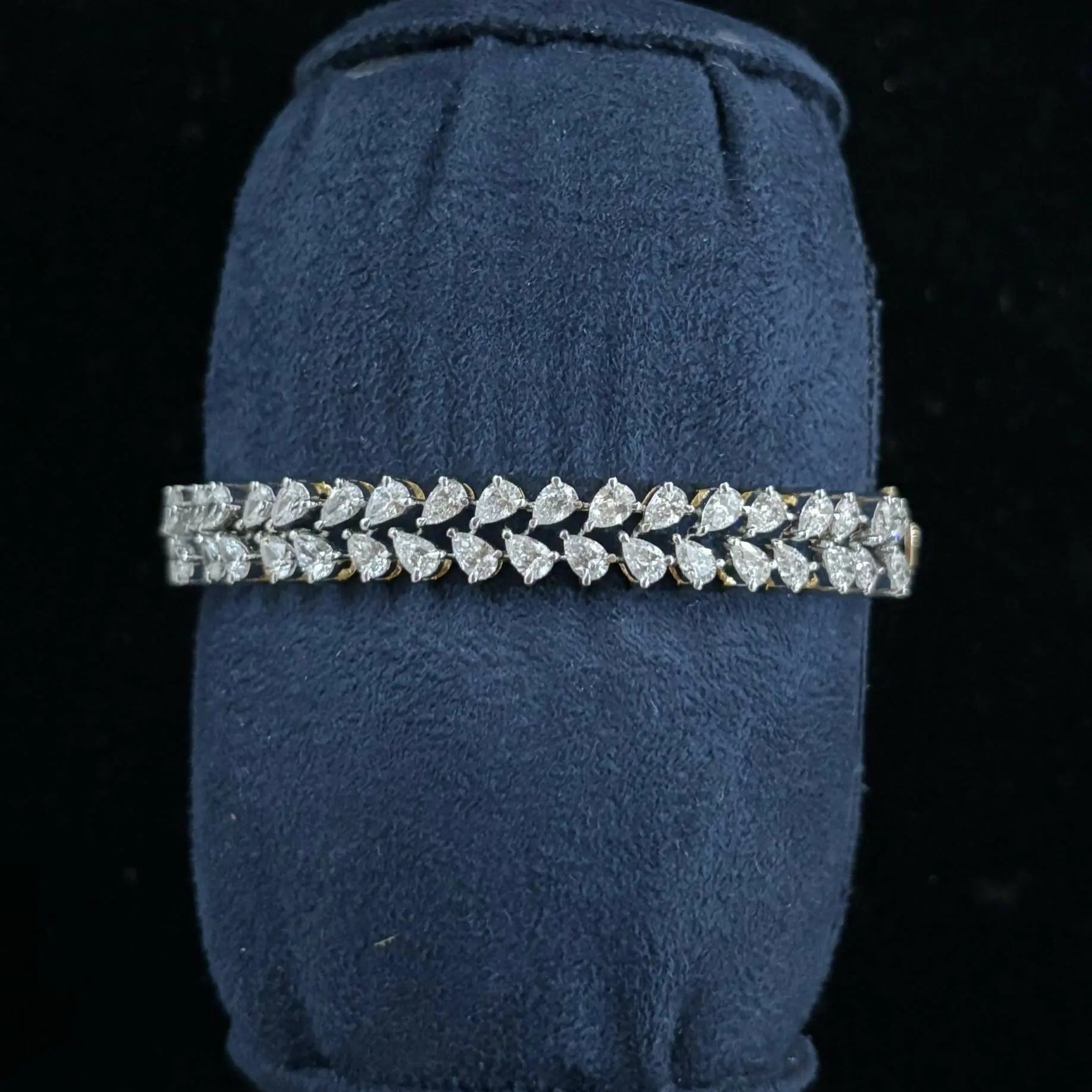 Stiff Bracelet in 14k 14.56 gm & 3.40 ct Total Diamonds Sarafa Bazar India