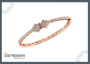 Stylish 14K Gold Diamond Bangle Style Bracelets For Gifting Sarafa Bazar India