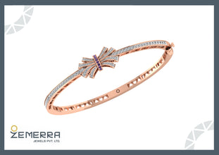 Stylish 14K Gold Diamond Bangle Style Bracelets For Gifting Sarafa Bazar India