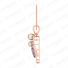 Stylish 14K Gold Diamond Geometric Frame Drop Pendant Set Sarafa Bazar India
