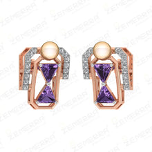 Stylish 14K Gold Diamond Geometric Frame Drop Pendant Set Sarafa Bazar India