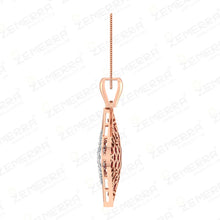Stylish 14K Gold Diamond Ruby Marquise Stone Studded Pendant Set Sarafa Bazar India