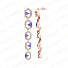 Stylish 14K Rose Gold Diamond Dangler Earrings Sarafa Bazar India