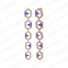 Stylish 14K Rose Gold Diamond Dangler Earrings Sarafa Bazar India