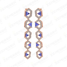 Stylish 14K Rose Gold Diamond Dangler Earrings Sarafa Bazar India