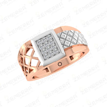 Stylish 14K Rose Gold Diamond Engagement Ring for Men Sarafa Bazar India