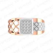 Stylish 14K Rose Gold Diamond Engagement Ring for Men Sarafa Bazar India