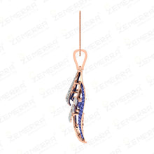 Stylish 14K Rose Gold Diamond Leaf Shape Pendant Set Design Sarafa Bazar India