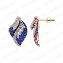 Stylish 14K Rose Gold Diamond Leaf Shape Pendant Set Design Sarafa Bazar India