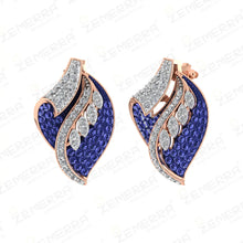 Stylish 14K Rose Gold Diamond Leaf Shape Pendant Set Design Sarafa Bazar India