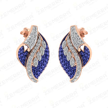 Stylish 14K Rose Gold Diamond Leaf Shape Pendant Set Design Sarafa Bazar India