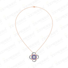 Stylish 14K Rose Gold Diamond Pendant Full Set Sarafa Bazar India