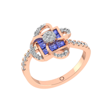 Stylish 14K Rose Gold Diamond Pendant Full Set Sarafa Bazar India