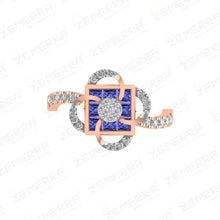 Stylish 14K Rose Gold Diamond Pendant Full Set Sarafa Bazar India