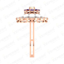 Stylish 14K Rose Gold Diamond White MOP Cocktail Ring Design Sarafa Bazar India