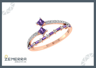 Stylish 14K Rose Gold Diamond Wrap Ring For Women Sarafa Bazar India