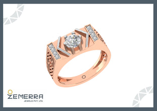 Stylish 14k Rose Gold Diamond Rings For Men Sarafa Bazar India