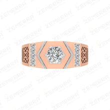 Stylish 14k Rose Gold Diamond Rings For Men Sarafa Bazar India