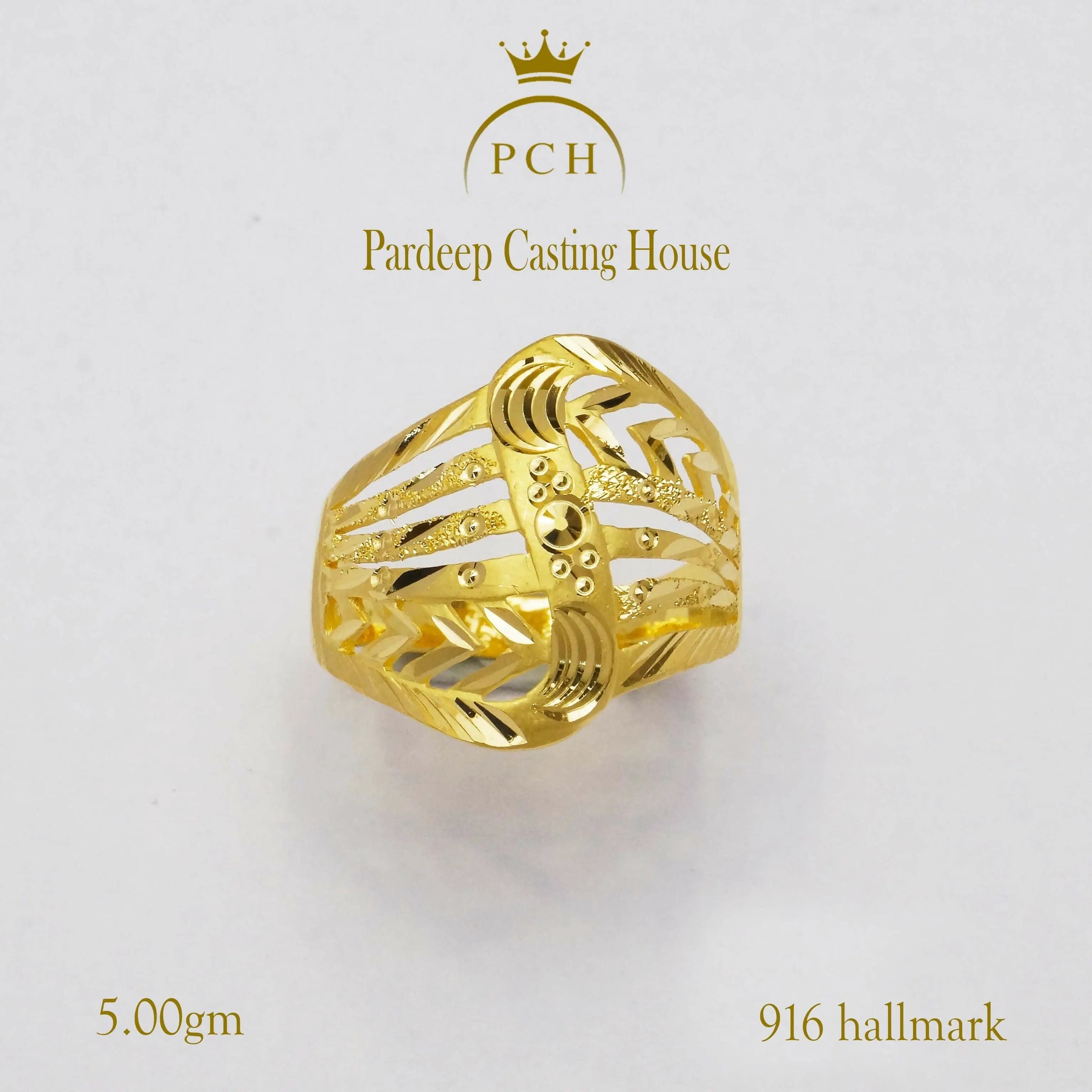 Stylish Gold Plated Designer Ladies Finger Ring Sarafa Bazar India