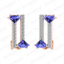 Stylish Nutural Diamond J-Shaped Bali in 14K Gold Sarafa Bazar India