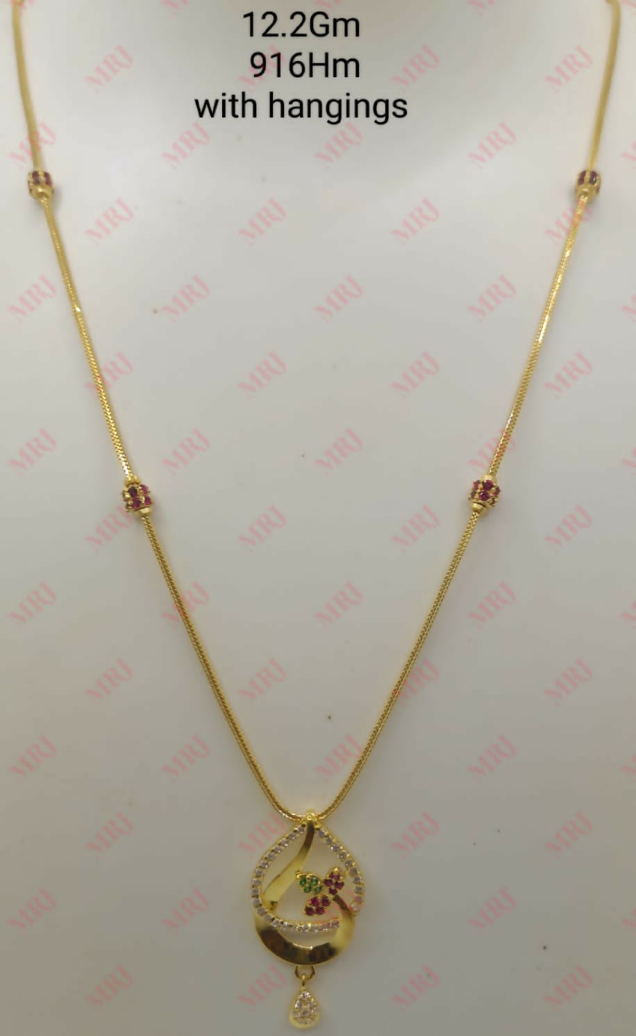 22kt CZ Chain Set Sarafa Bazar India