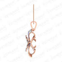 Best Choice 14K Gold Diamond Curved Swirl Pendant Set Sarafa Bazar India
