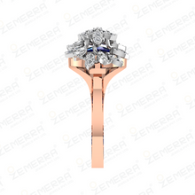 Unique 14K Rose Gold Diamond Ring For Her Sarafa Bazar India