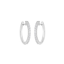 Prong Set Hoop Diamond Earrings Sarafa Bazar India