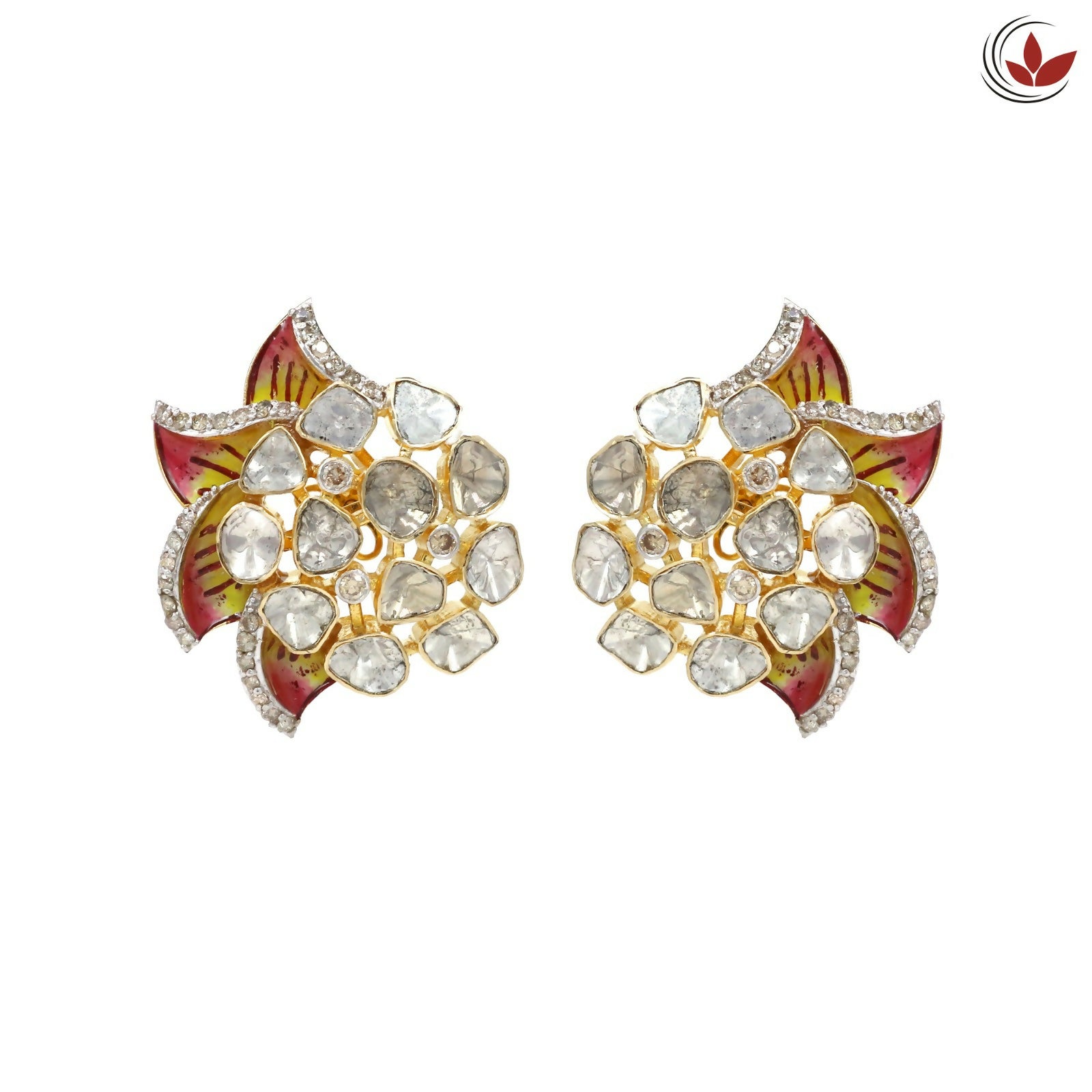 Diamond Polki Earring Sarafa Bazar India