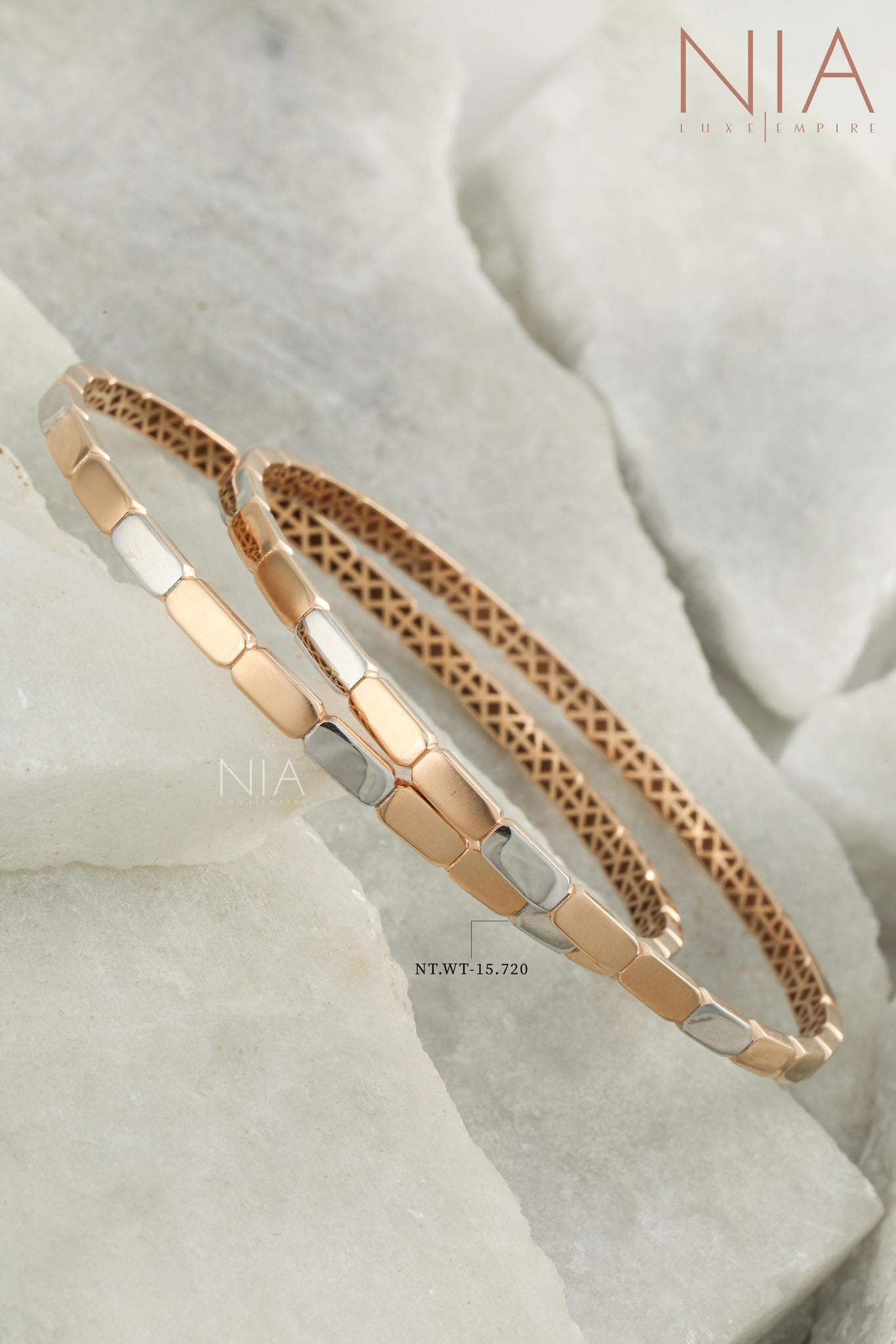 Rose Gold CZ Bangles Sarafa Bazar India