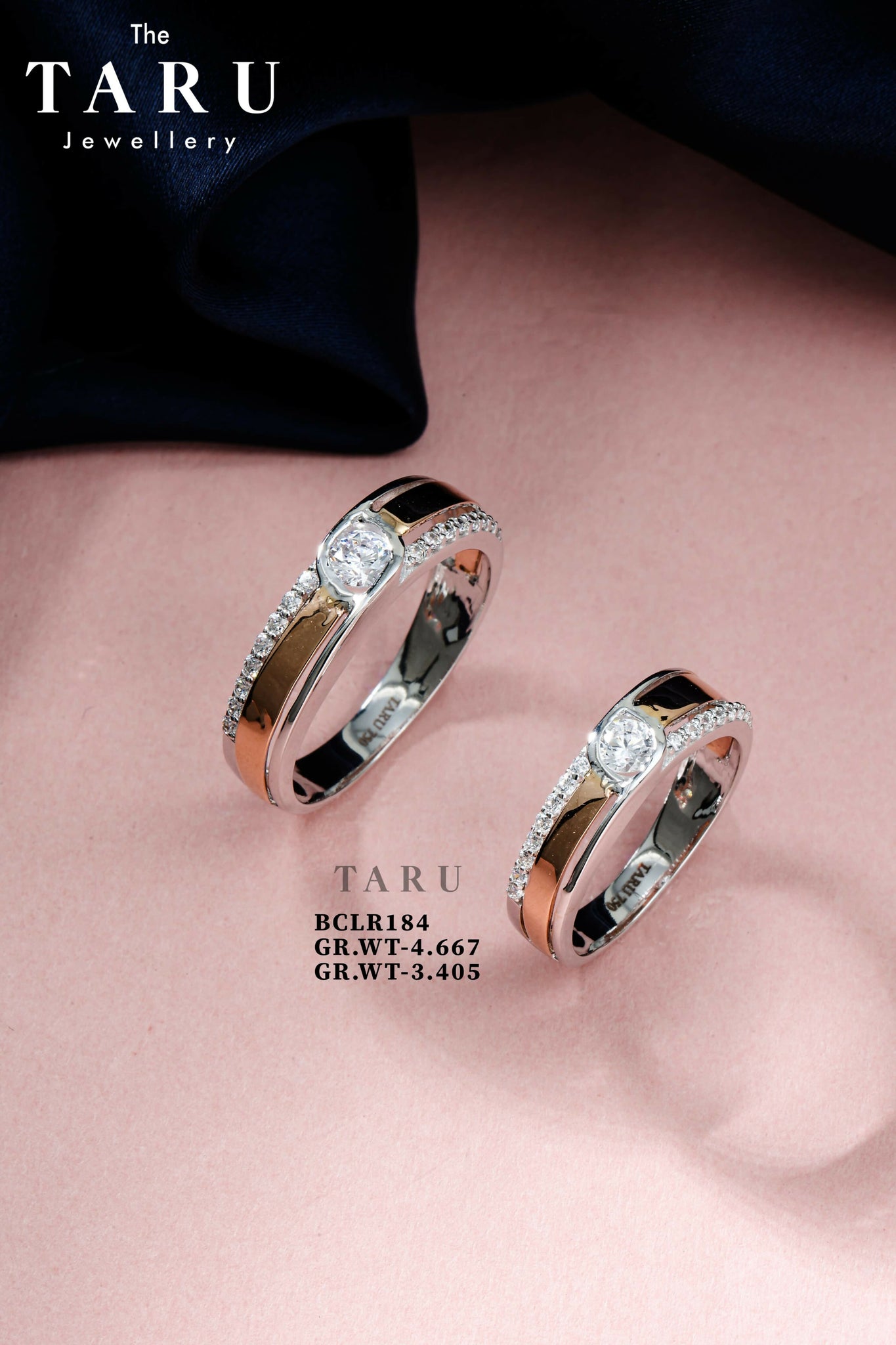 18kt Rose Gold Couple Band Sarafa Bazar India