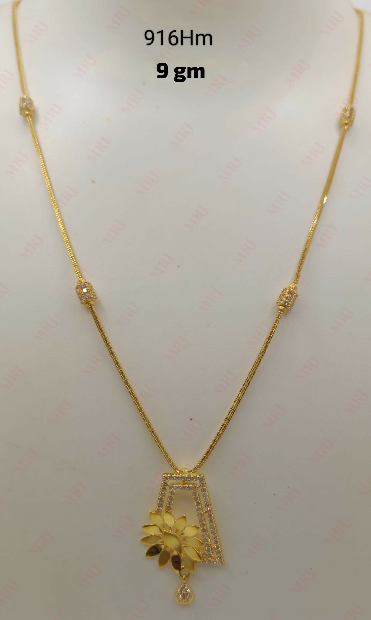 22kt CZ Chain Set Sarafa Bazar India