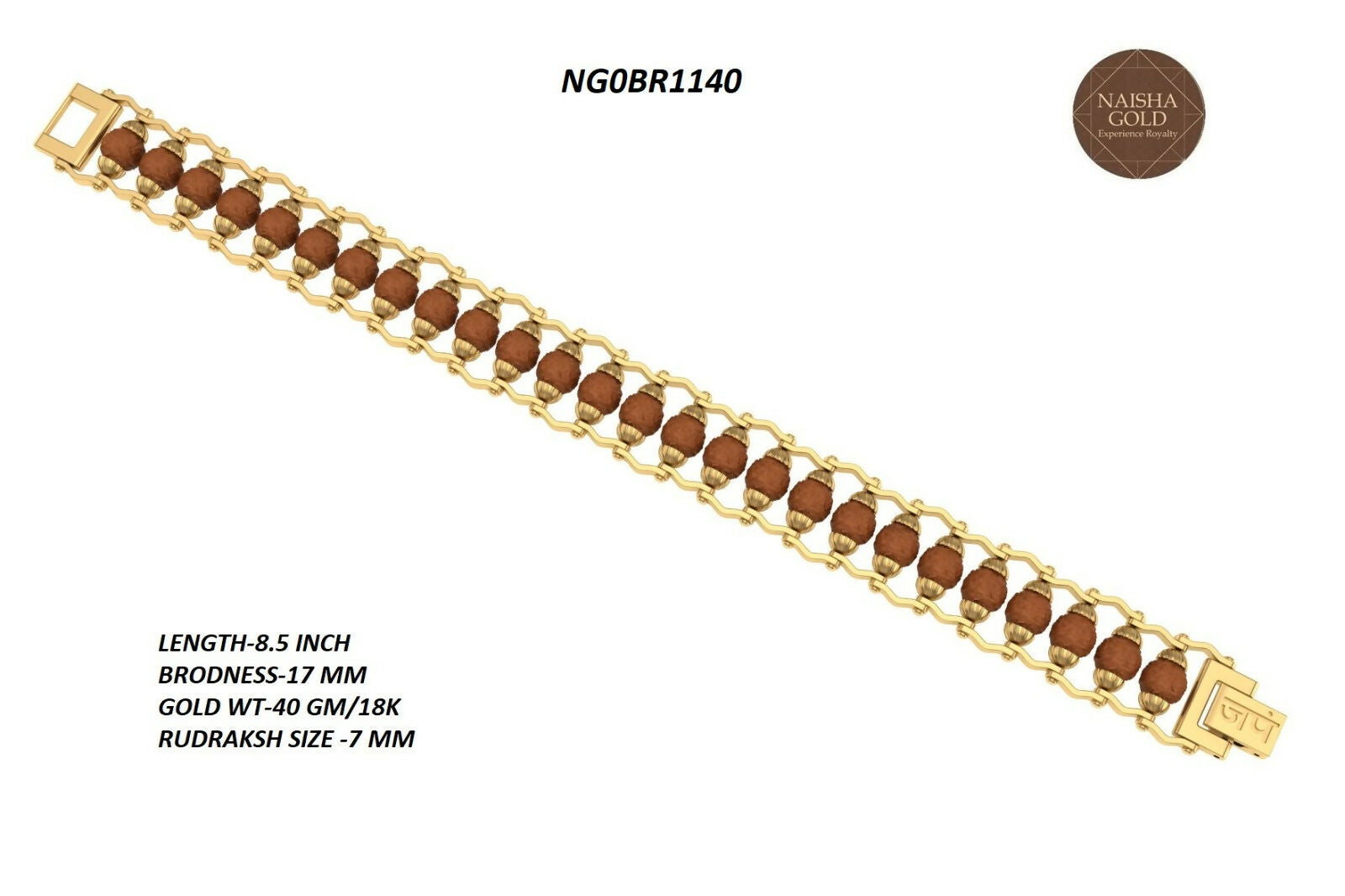 18kt Rudraksha Bracelet Sarafa Bazar India