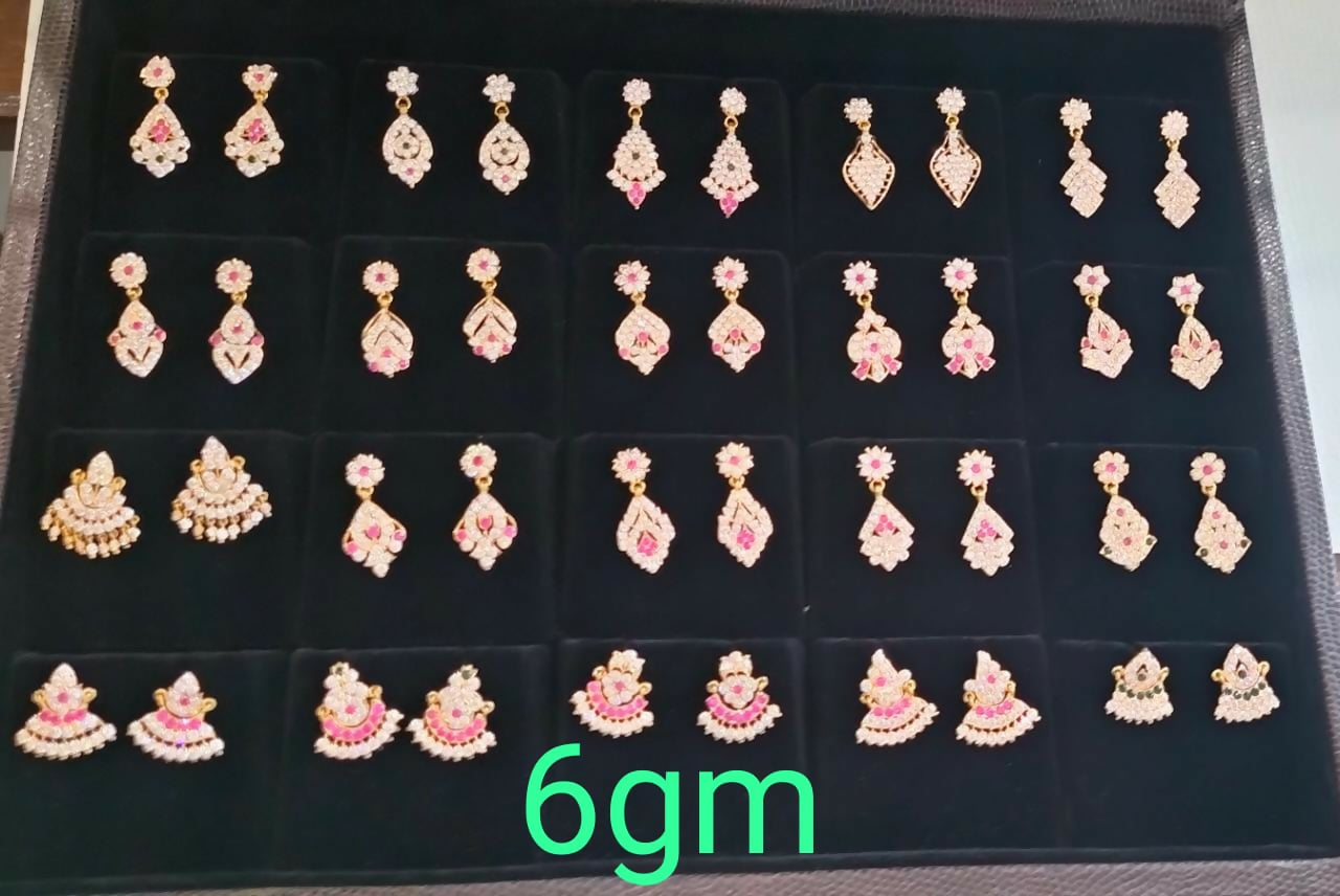 Light Weight Gold Stone Earring Sarafa Bazar India