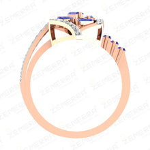Tanzanite Diamond Baguette Ring in 14k Rose Gold Sarafa Bazar India